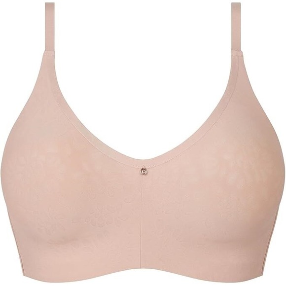 NWOT Chantelle 34H Comfort Chic 18J8 Back Smoothing Wireless Bra Beige 124499